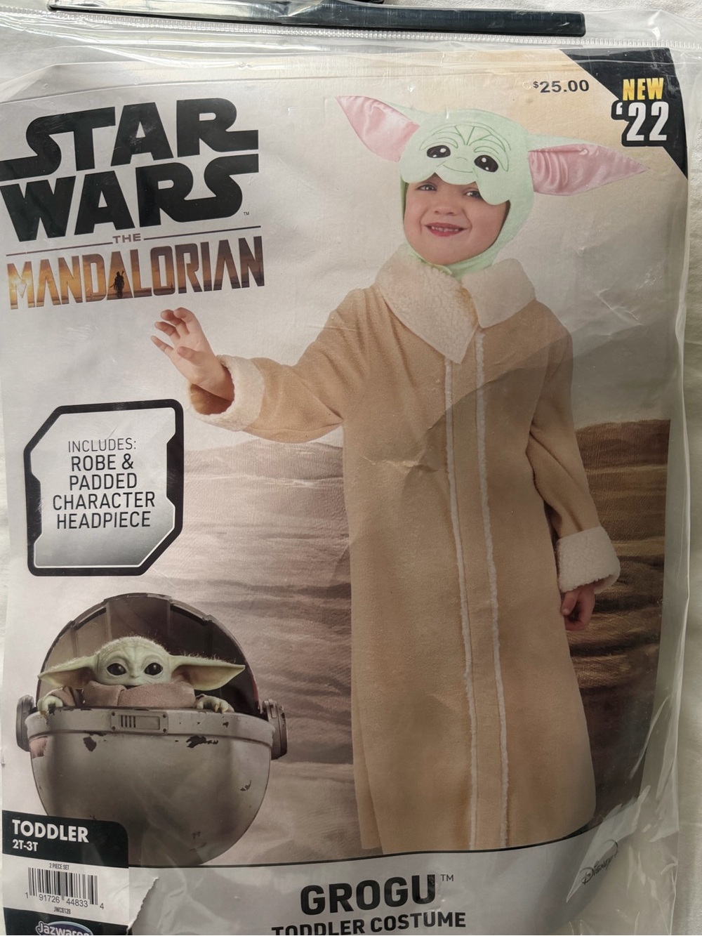 Star Wars Grogu Toddler Costume Toddler Costume in Brown & Green